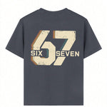 Camiseta Pré-Adolescente Masculina com Estampa Numérica "Six Seven" 67