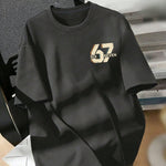 Camiseta Pré-Adolescente Masculina com Estampa Numérica "Six Seven" 67